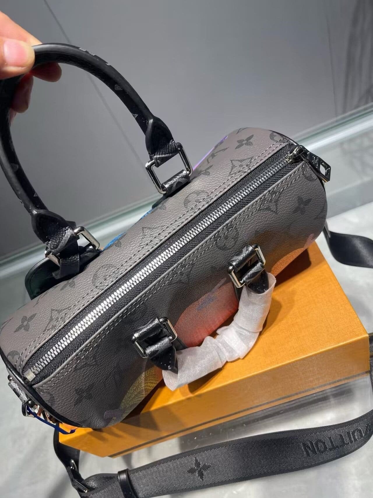 Louis Vuitton Kusama Reverse Monogram Eclipse Keepall 25