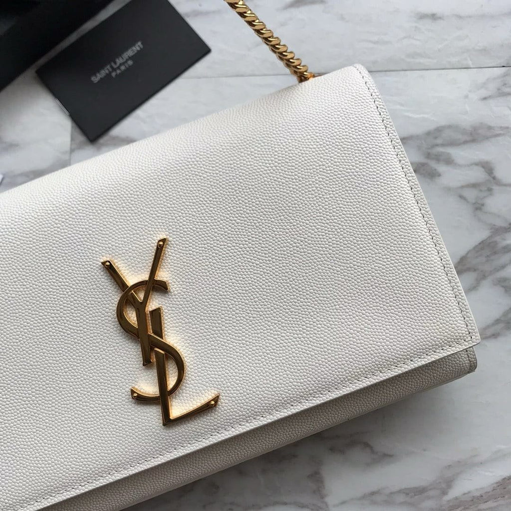 Saint Laurent  kate medium in grain de poudre embossed leather