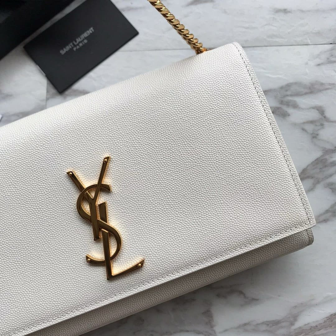 Saint Laurent  kate medium in grain de poudre embossed leather