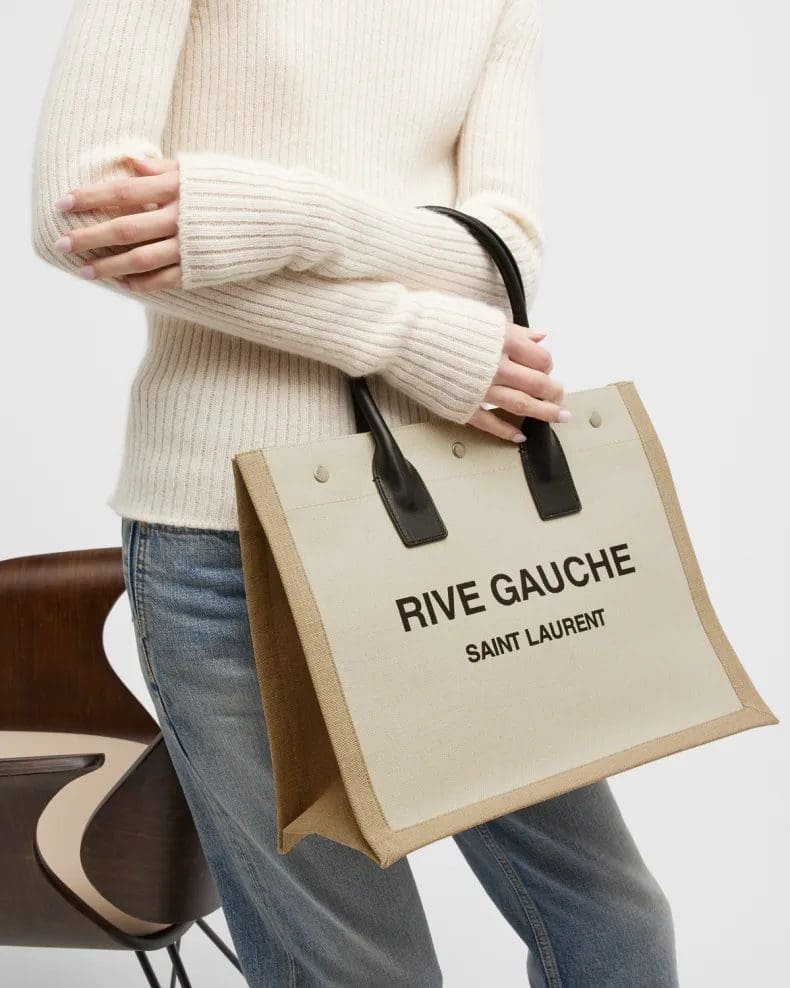 Saint Laurent Rive Gauche Small Tote in Canvas