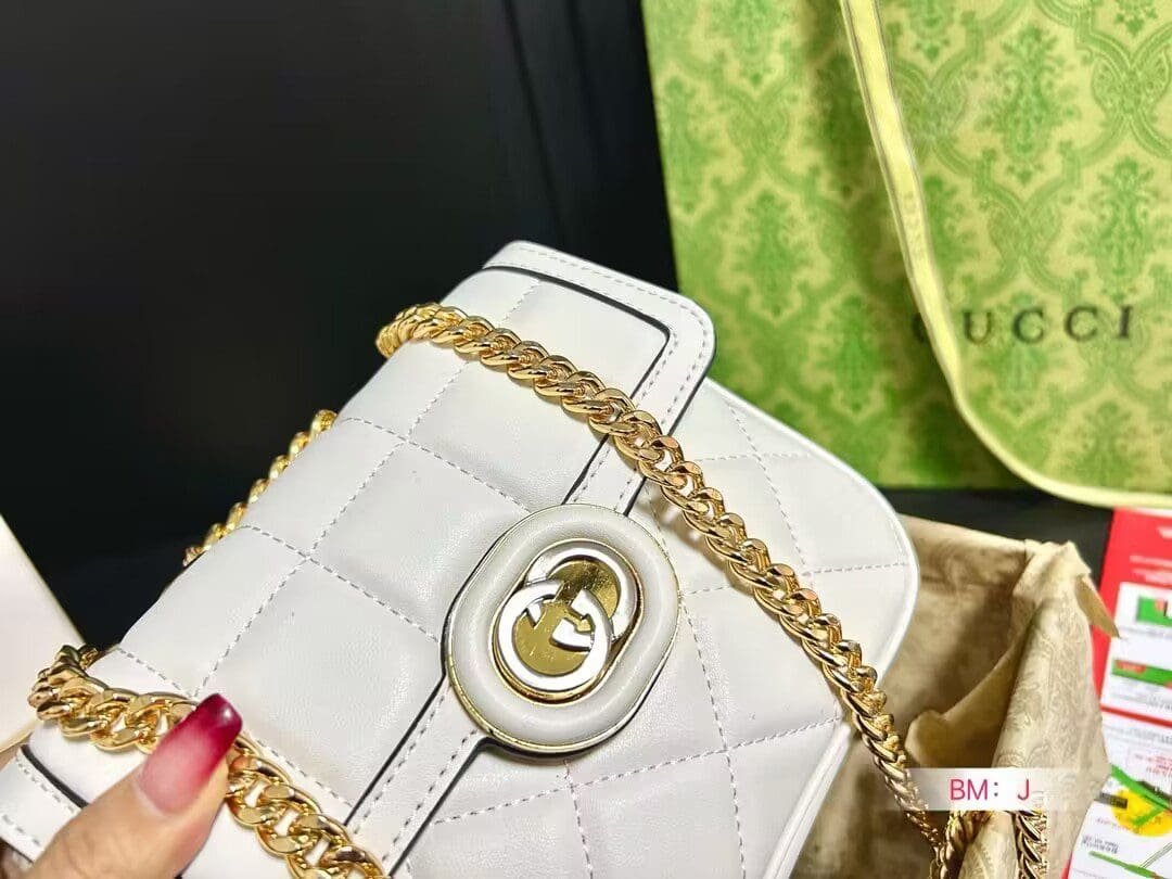 GUCCI DECO MINI SHOULDER BAG White