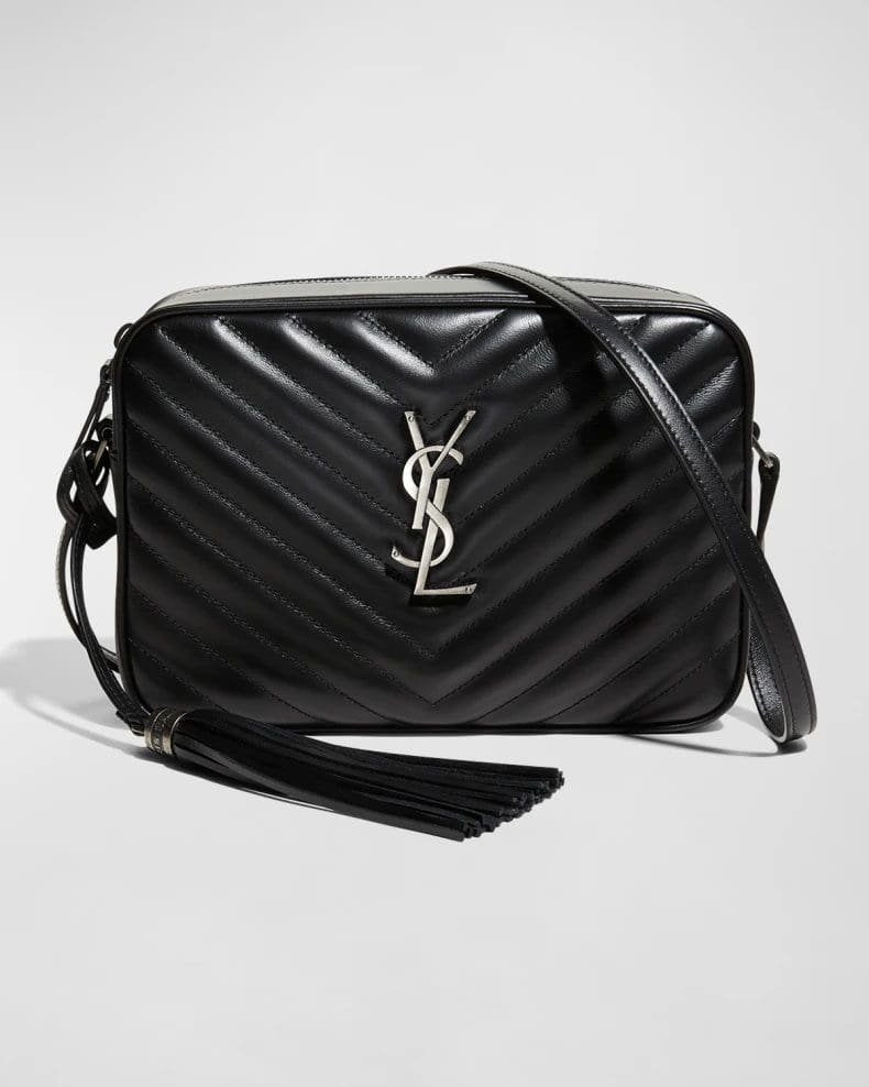 Saint Laurent Lou Medium YSL Monogram Calfskin Camera Crossbody Bag – Aged Silver Hardware