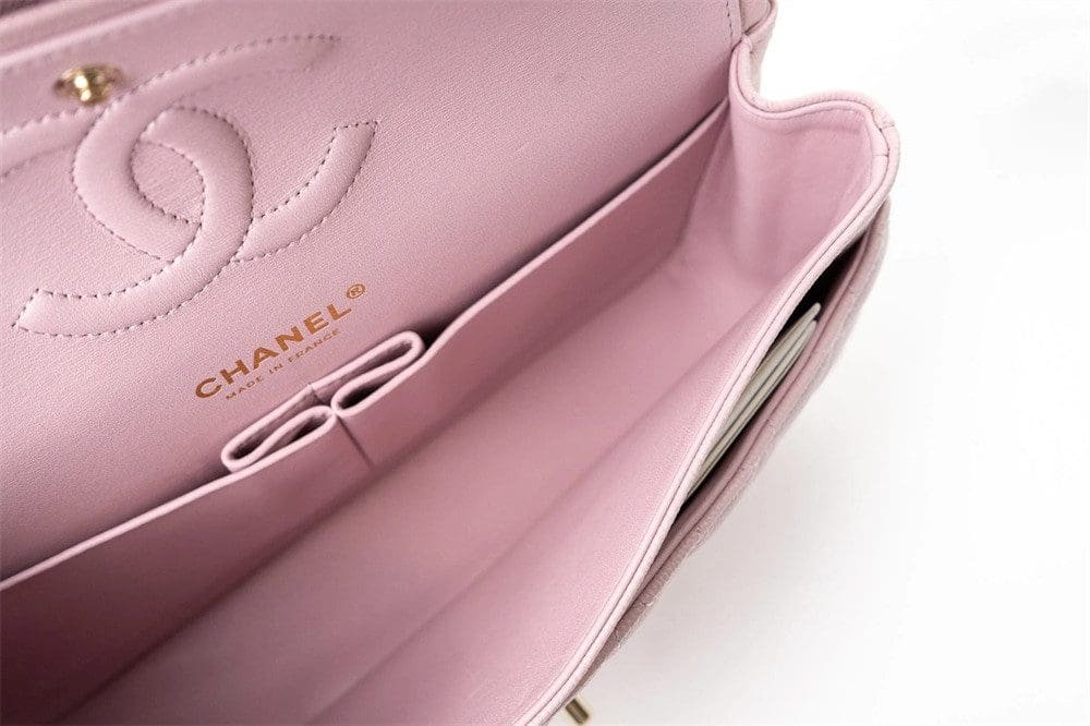 Chanel Medium Classic Double Flap Light Pink Caviar Light Gold Hardware