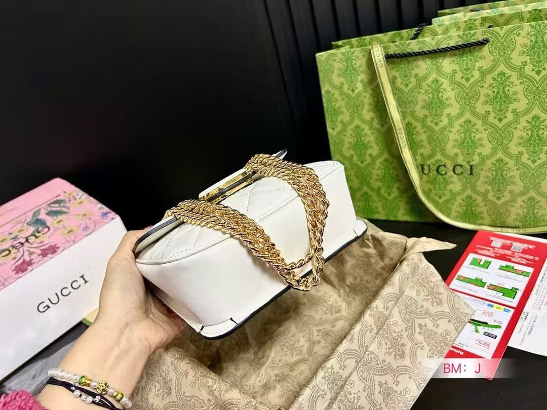 GUCCI DECO MINI SHOULDER BAG White