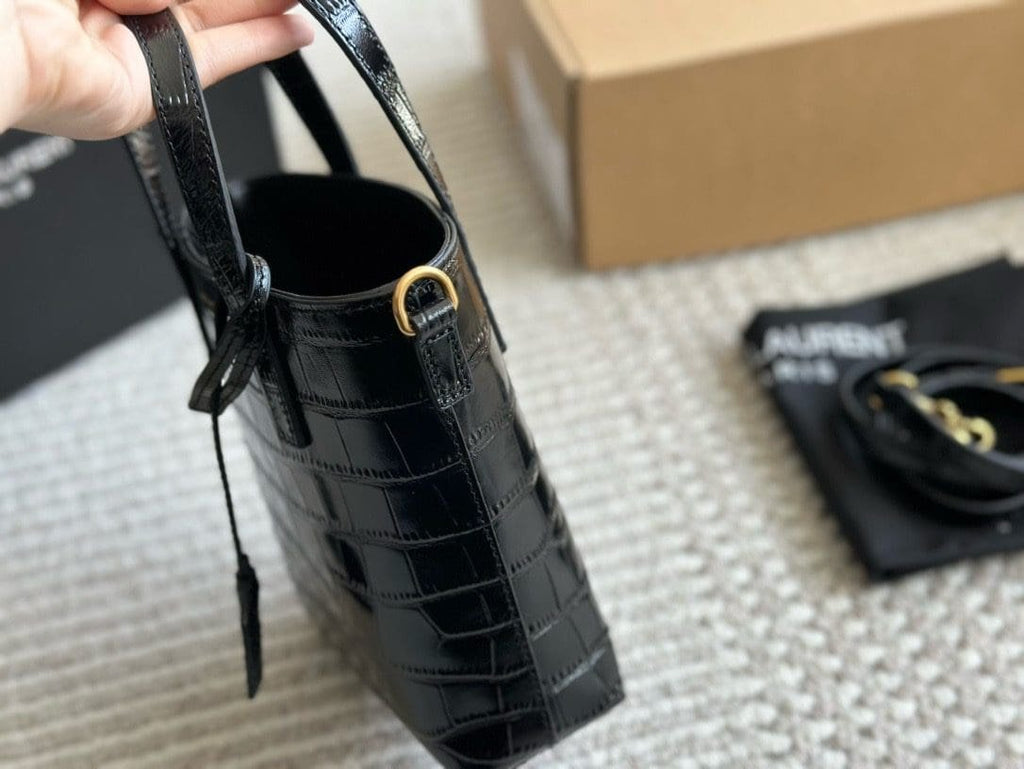 SAINT LAURENT Toy Shopping N/S leather tote bag