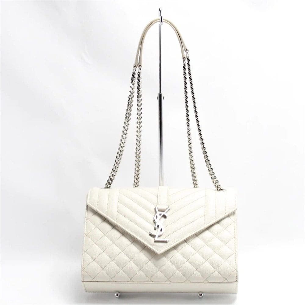 Saint Laurent Envelope Crossbody Eggshell White