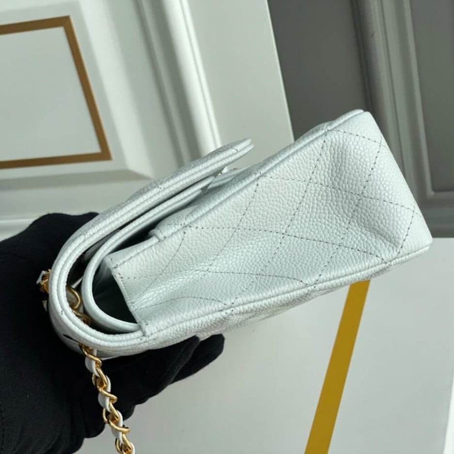 Chanel Classic Flap Handbag Gold Metal