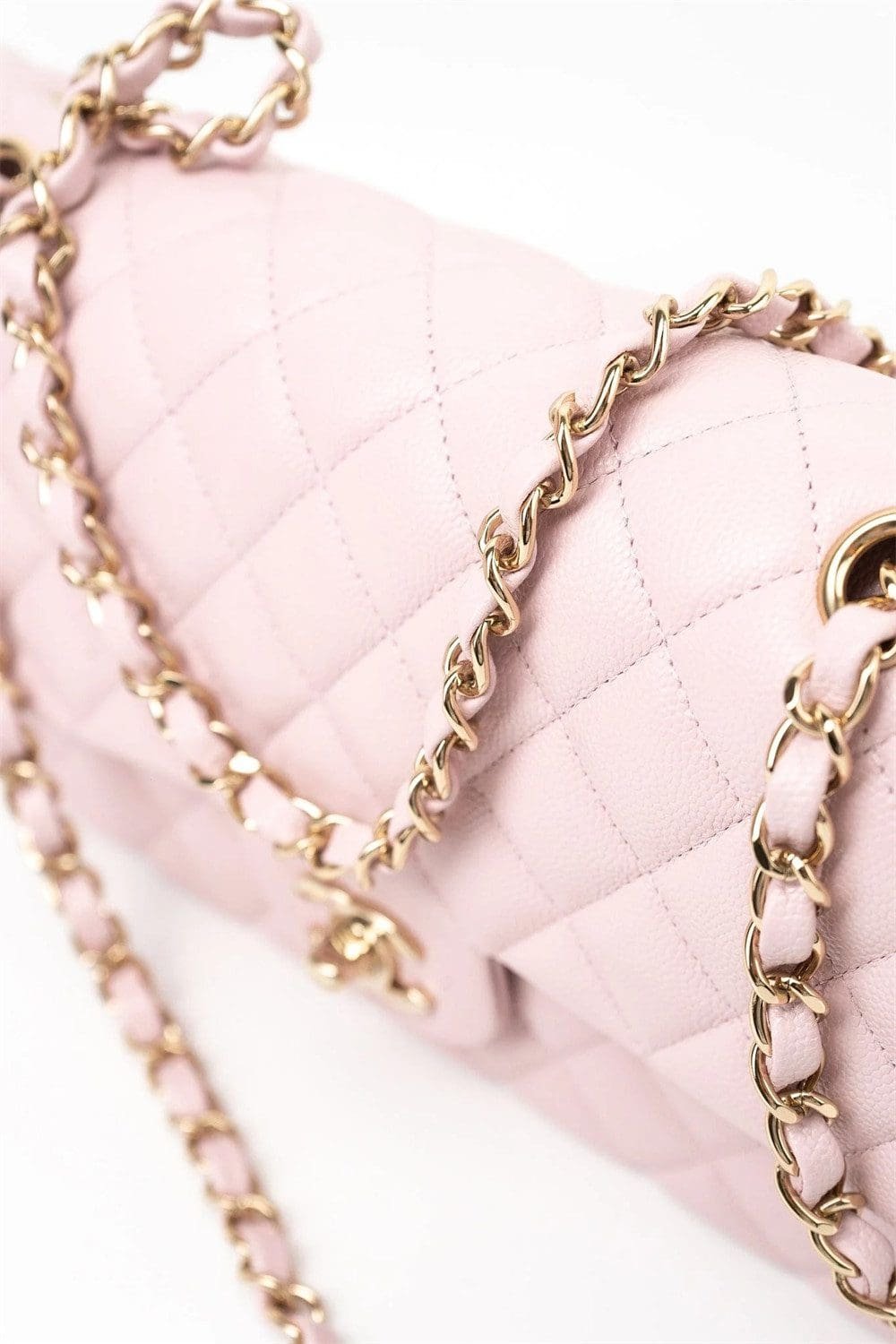 Chanel Medium Classic Double Flap Light Pink Caviar Light Gold Hardware