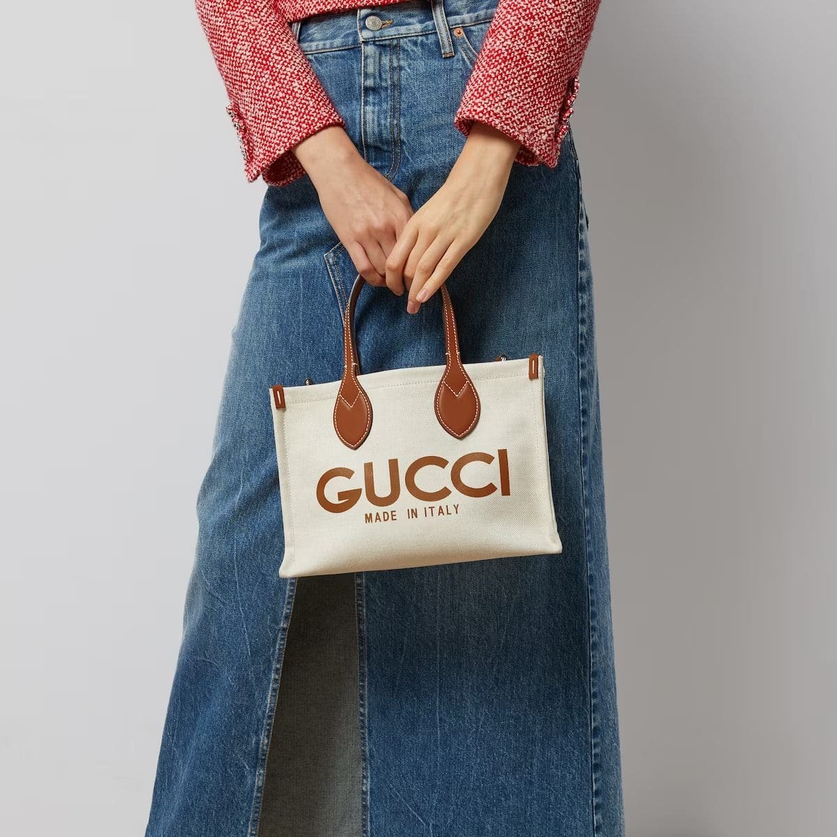 GUCCI MINI TOTE BAG WITH GUCCI PRINT