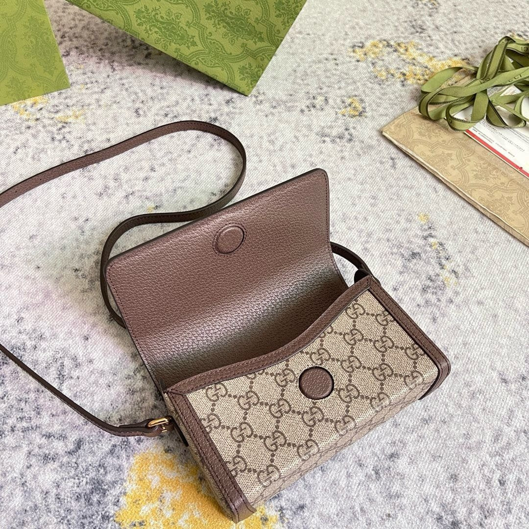 GUCCI Cherry Print Mini Bag In Beige