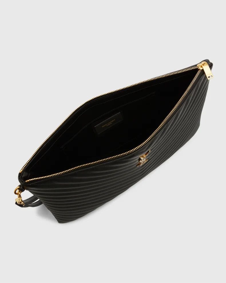 Saint Laurent YSL Monogram Large Pouch in Smooth Leather